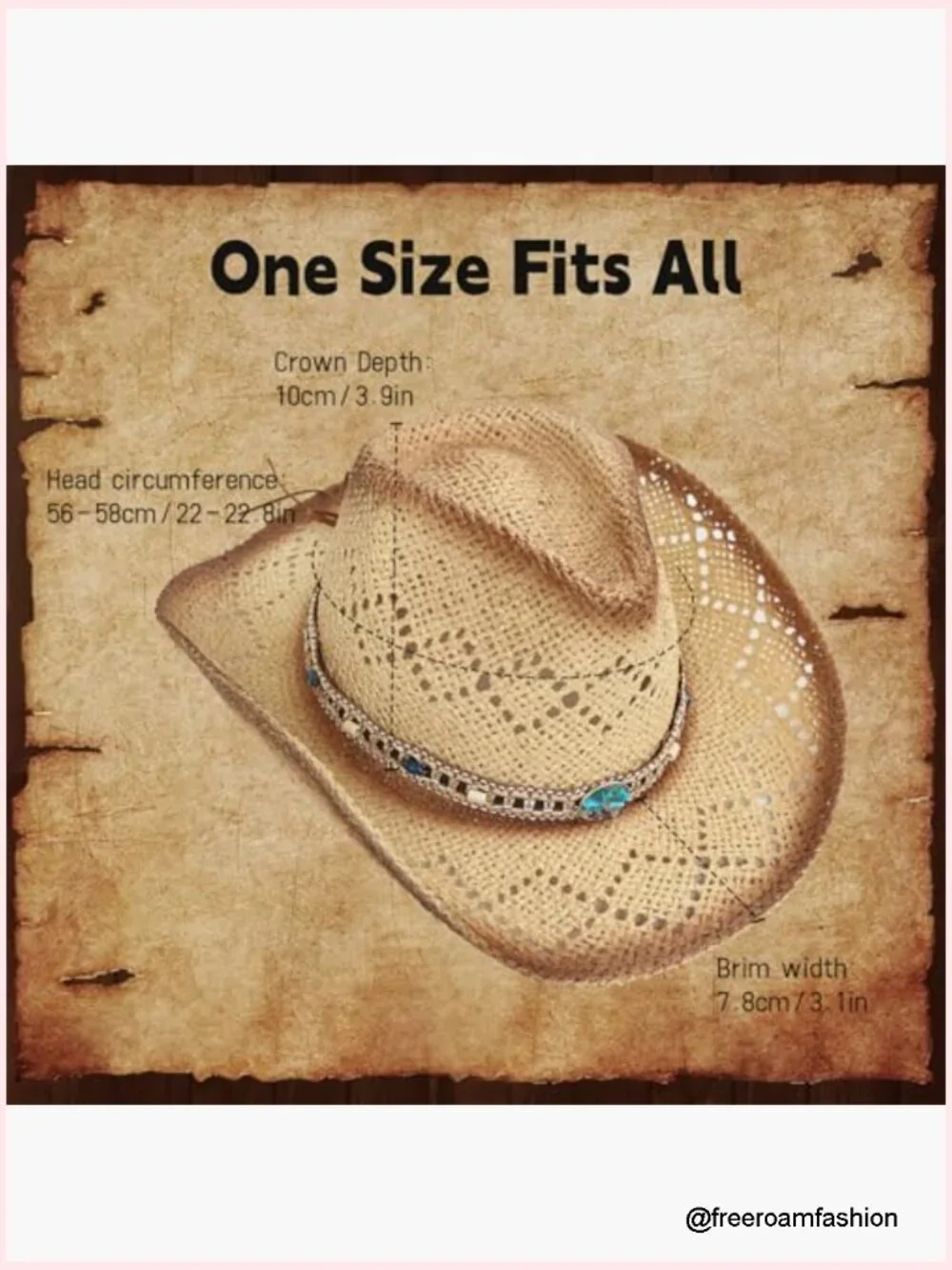 Western Straw Cowboy Hat Woven Sun Hat Cowgirl Beach Festival